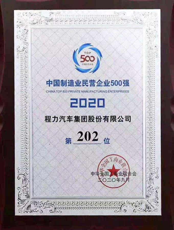 2017年中国民营企业制造业500强第225位